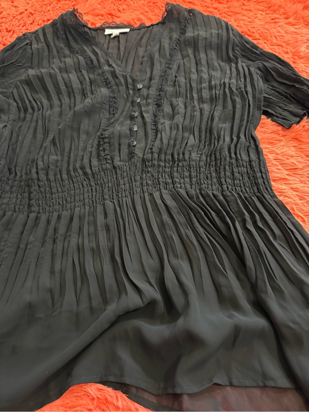 Fashion Bug Black Pleated V-Neck Tunic